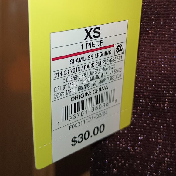 NEW Women's Lurex Seamless High-Rise Leggings - All In Motion™ Plum Purple XS - Picture 7 of 8